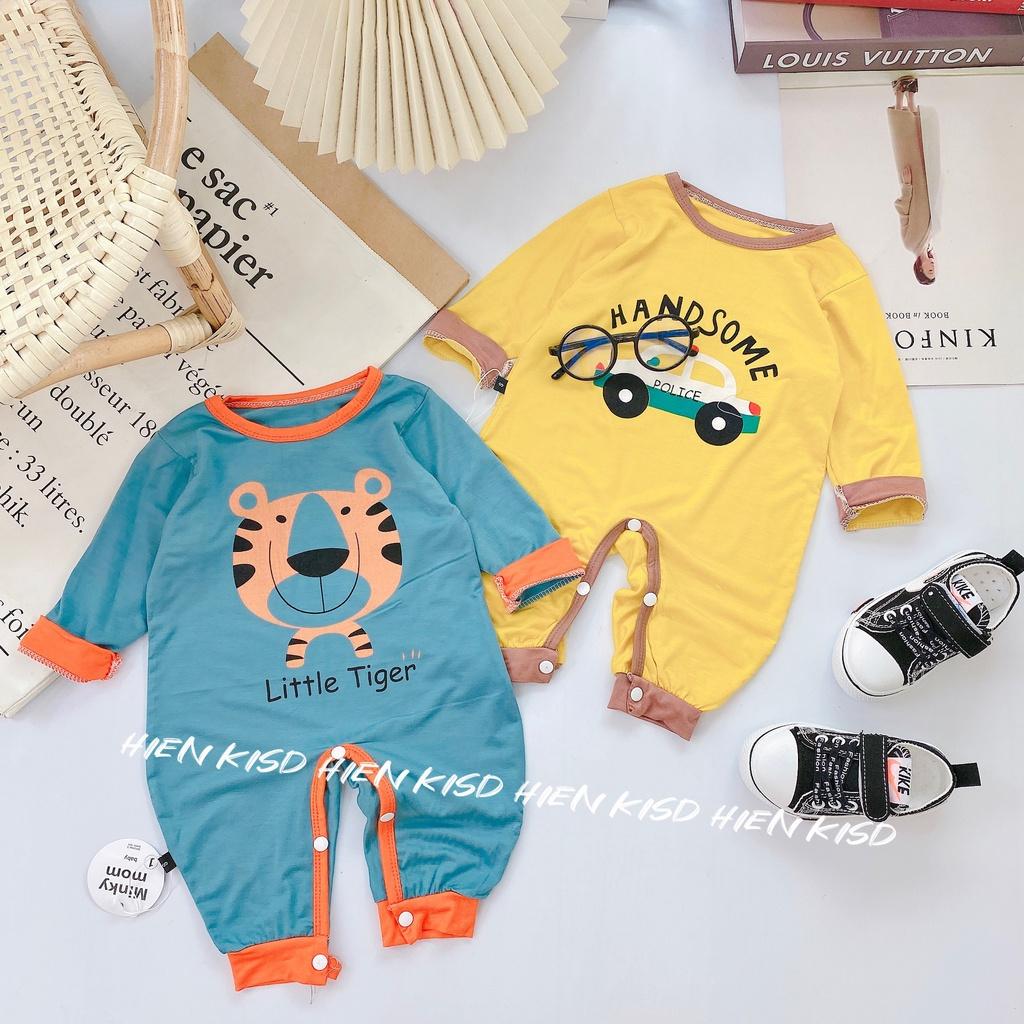 (Ms34)Bodysuit cho bé dài tay không tất chân(mặc nằm điều hòa) vải thun lạnh mỏng mát co giãn tốt cho bé trai và bé gái