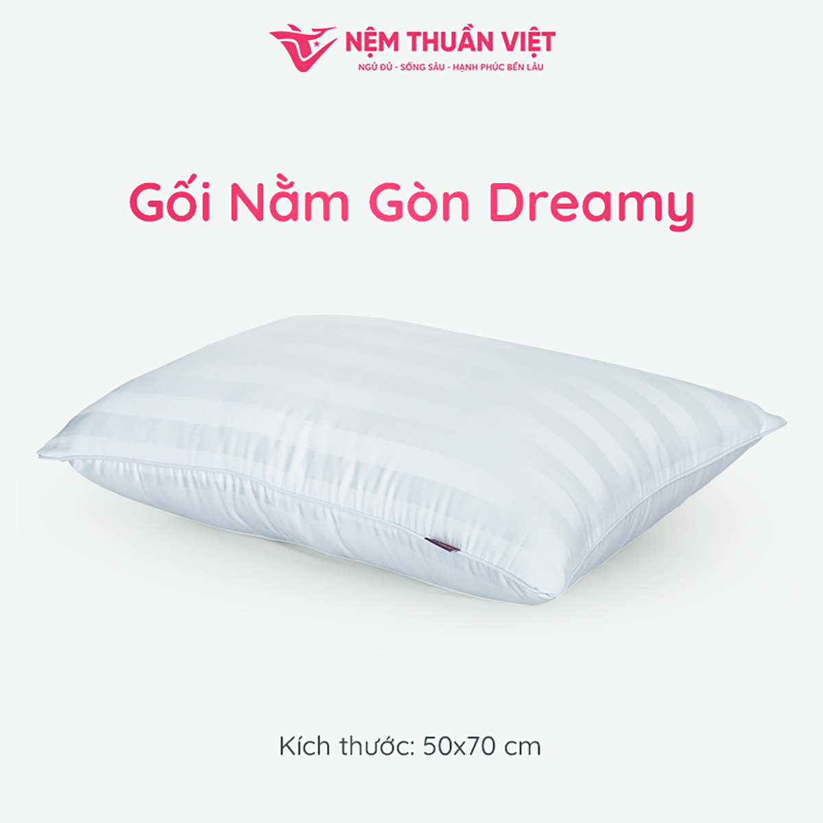 Ruột Gối Nằm Gòn Dreamy Thuần Việt - Sợi Gòn Cao Cấp, Êm Ái - Kích Thước 50x70
