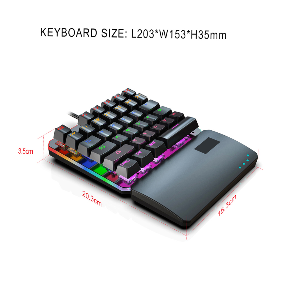 HXSJ V200+J600 Combo Wired Gaming Mouse 9-key Macro Programming Mice & Switch One-handed Mechanical
