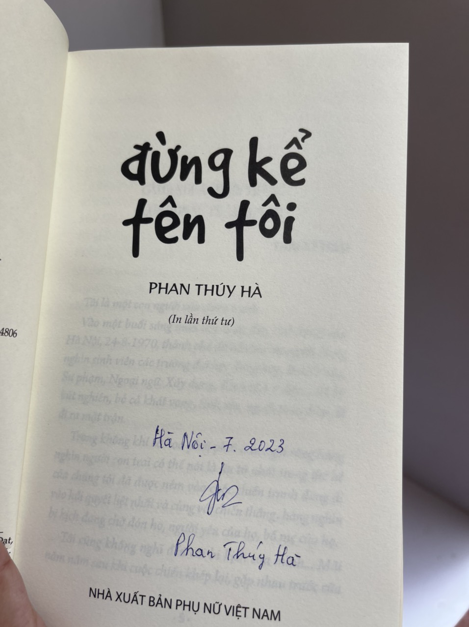 ĐỪNG KỂ TÊN TÔI – Phan Thuý Hà - NXB Phụ Nữ