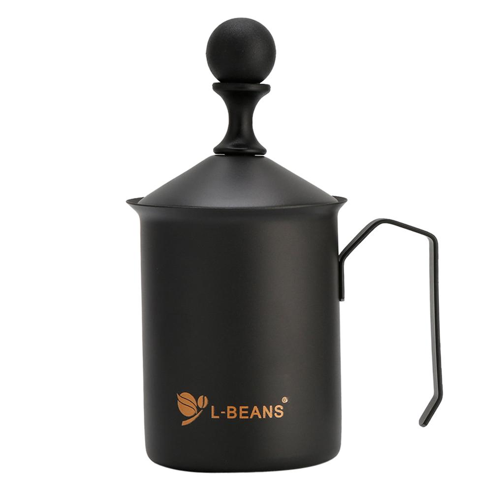 600ml Stainless Steel Milk Frother 2 Mesh Coffee Cappuccino Foamer Creamer