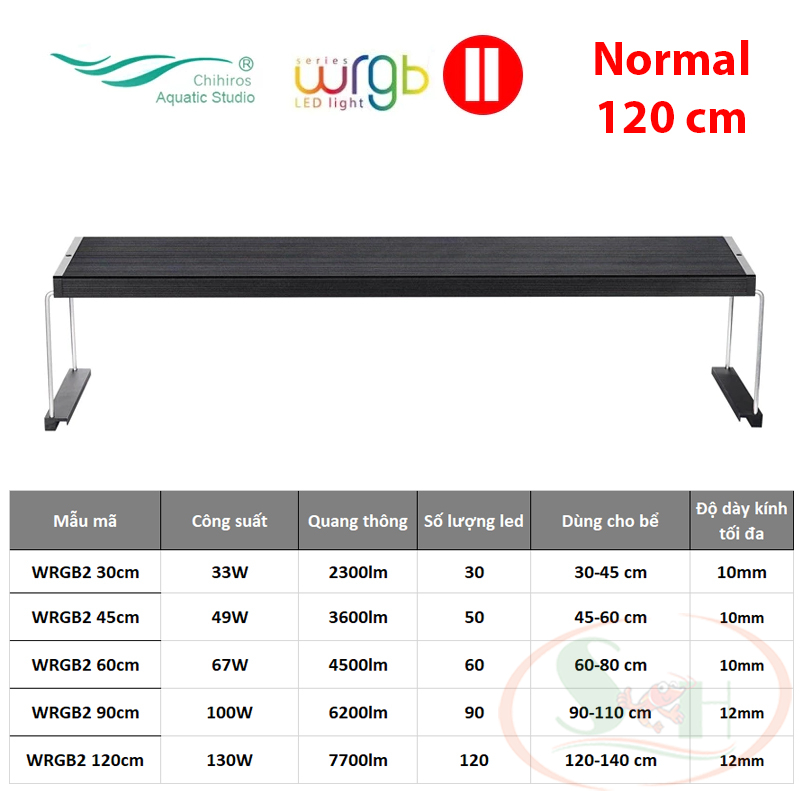 Đèn led Chihiros WRGB 2 Normal 30, 45, 60, 90, 120 cm wrgb2 quang phổ trồng cây bể thủy sinh cá tép