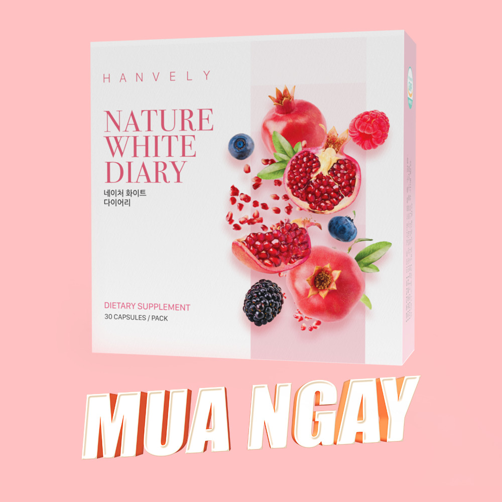 Hộp 30 viên uống trắng da, giảm nám Hanvely Nature White Dairy