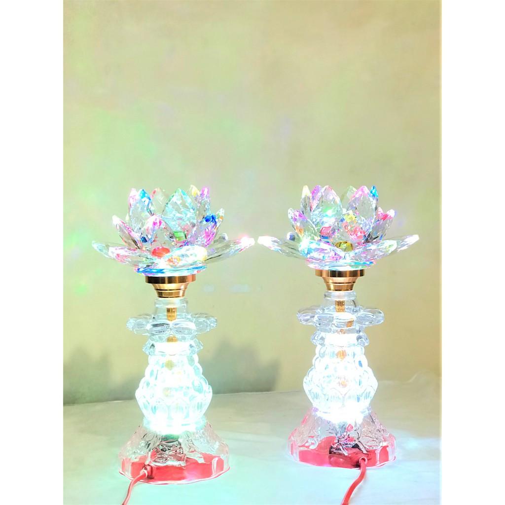 Đèn Pha Lê Hoa Sen cao 25cm