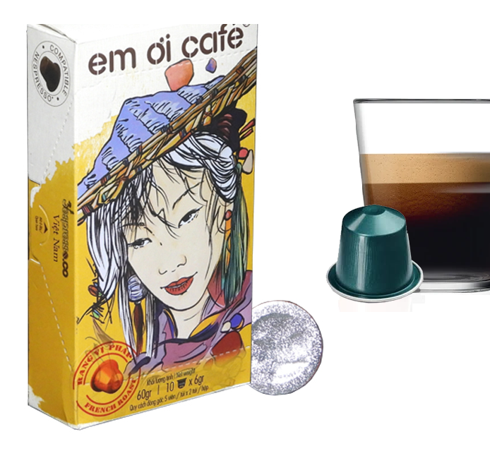 Cà phê viên “Em ơi Café” – Combo 2 hộp 20 viên vị Ý và Vietphin - Hàng chính hãng