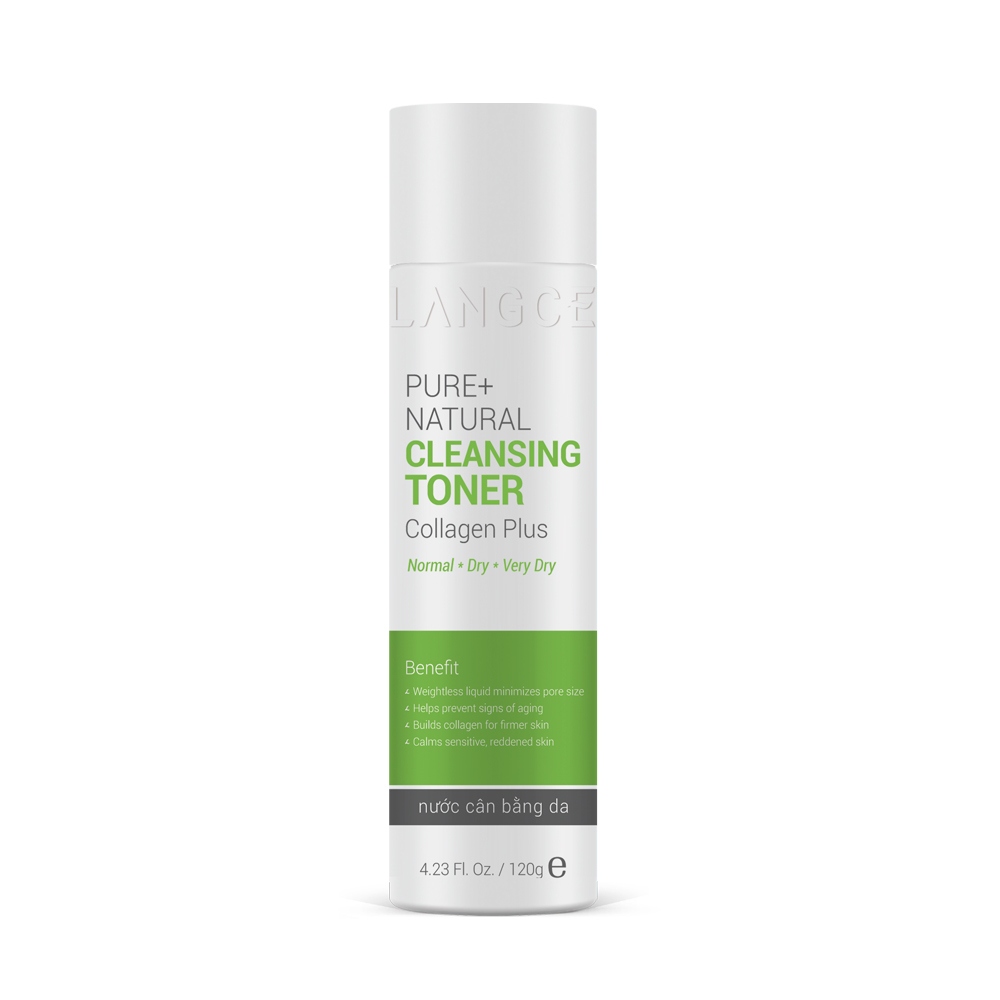 TONER - NƯỚC CÂN BẰNG DA COLLAGEN+ TỰ NHIÊN 120ml DA KHÔ - TEM XANH LANGCE