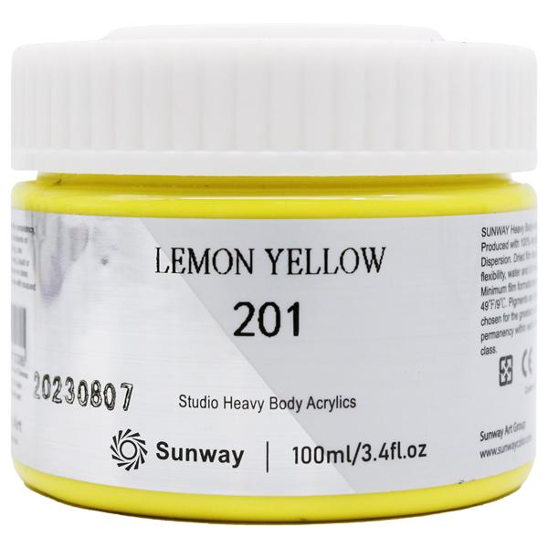 Tuýp Màu Vẽ Acrylic 100 ml - Sunway No.201 - Lemon Yellow