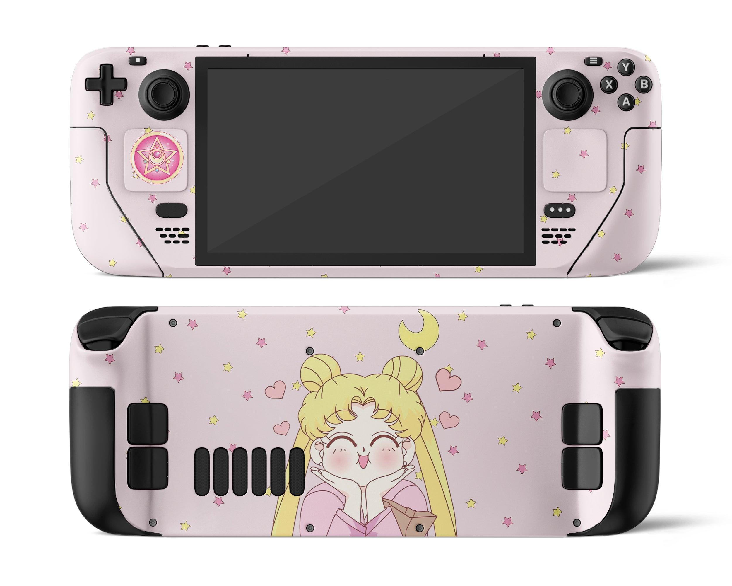 Skin dán Steam Deck mẫu Sailor Moon Kawaii Hearts (Đã cắt sẵn chi tiết, dễ dán)