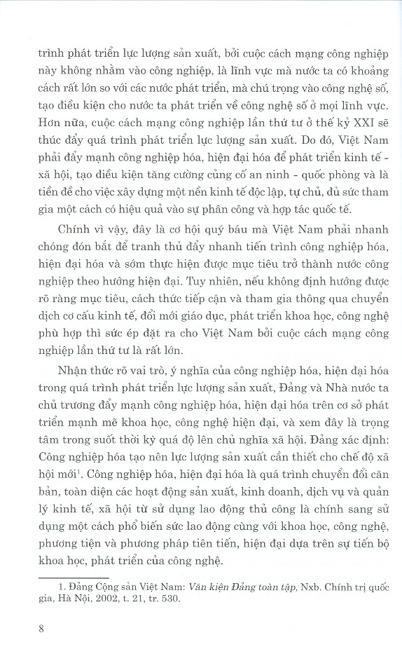 Công Nghiệp Hóa, Hiện Đại Hóa Với Quá Trình Phát Triển Lực Lượng Sản Xuất Trong Cách Mạng Công Nghiệp 4.0 Ở Việt Nam Hiện Nay (Sách Chuyên Khảo)