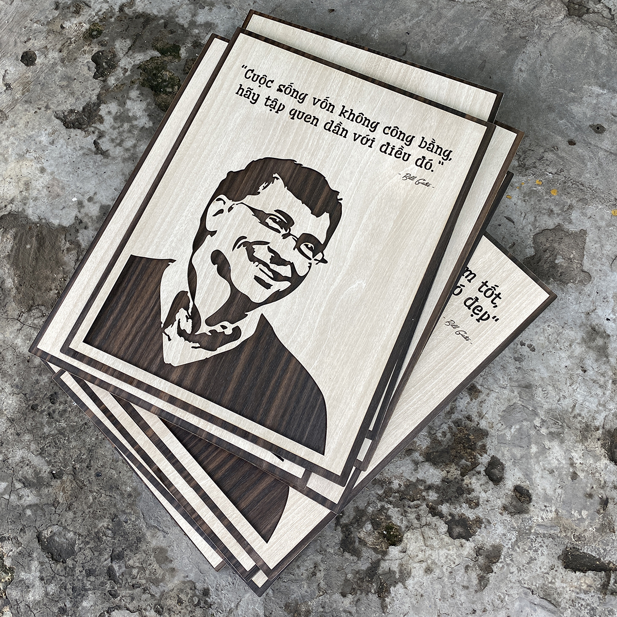 Tranh câu nói hay của Bill Gates TBIG039: Cuộc sống vốn dĩ không công bằng, hãy tập quen dần với điều đó