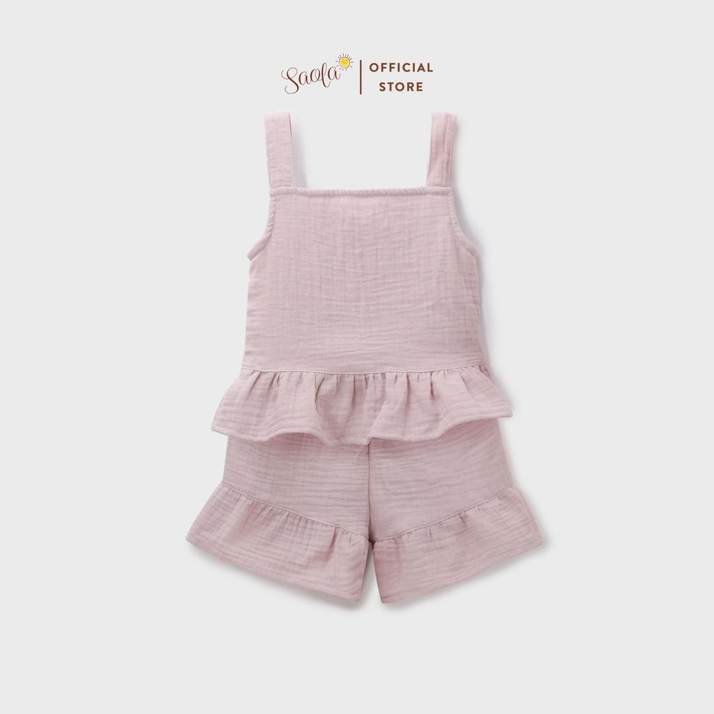Bộ Áo Quần Hai Dây Cho Bé Gái Chất Liệu Muslin Mềm Mịn Thoáng Mát - ALMA SET - JSM004 - SAOLA KIDS CLOTHING