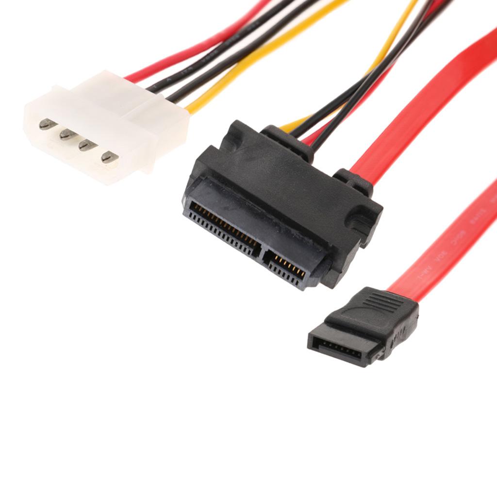 SATA Power Cable HDD Cable 0.7 M 7 + 15 Pin to L4P 4 Pin & 7 Pin