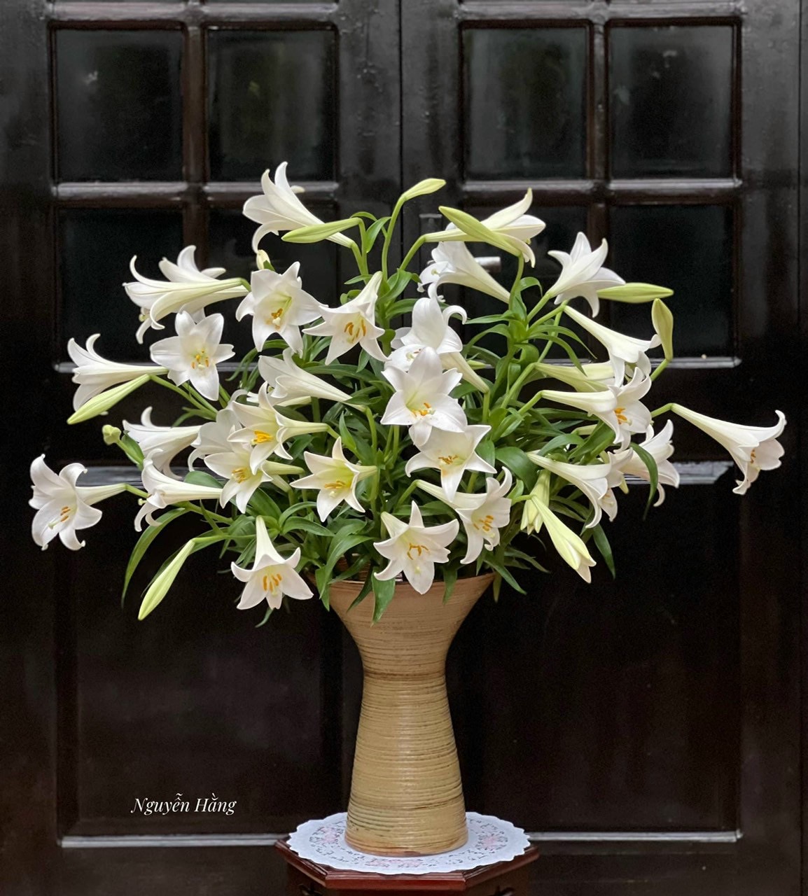 Lọ hoa loa to gốm sứ Bát Tràng cao 37cm
