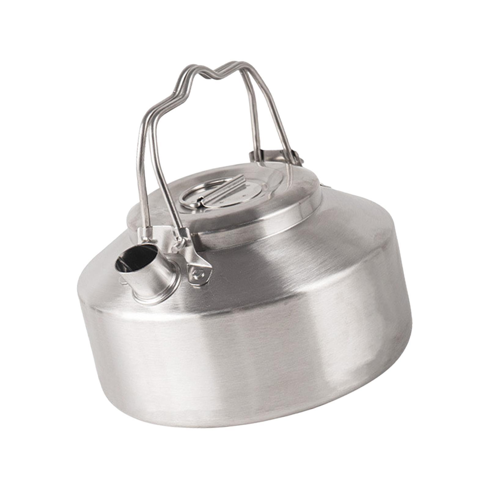 Camping Water Kettle Tea Kettle Small Double Handle for Boiling Water Portable Camp Tea Coffee Pot Water Boiler for Fishing Kitchen Barbecue