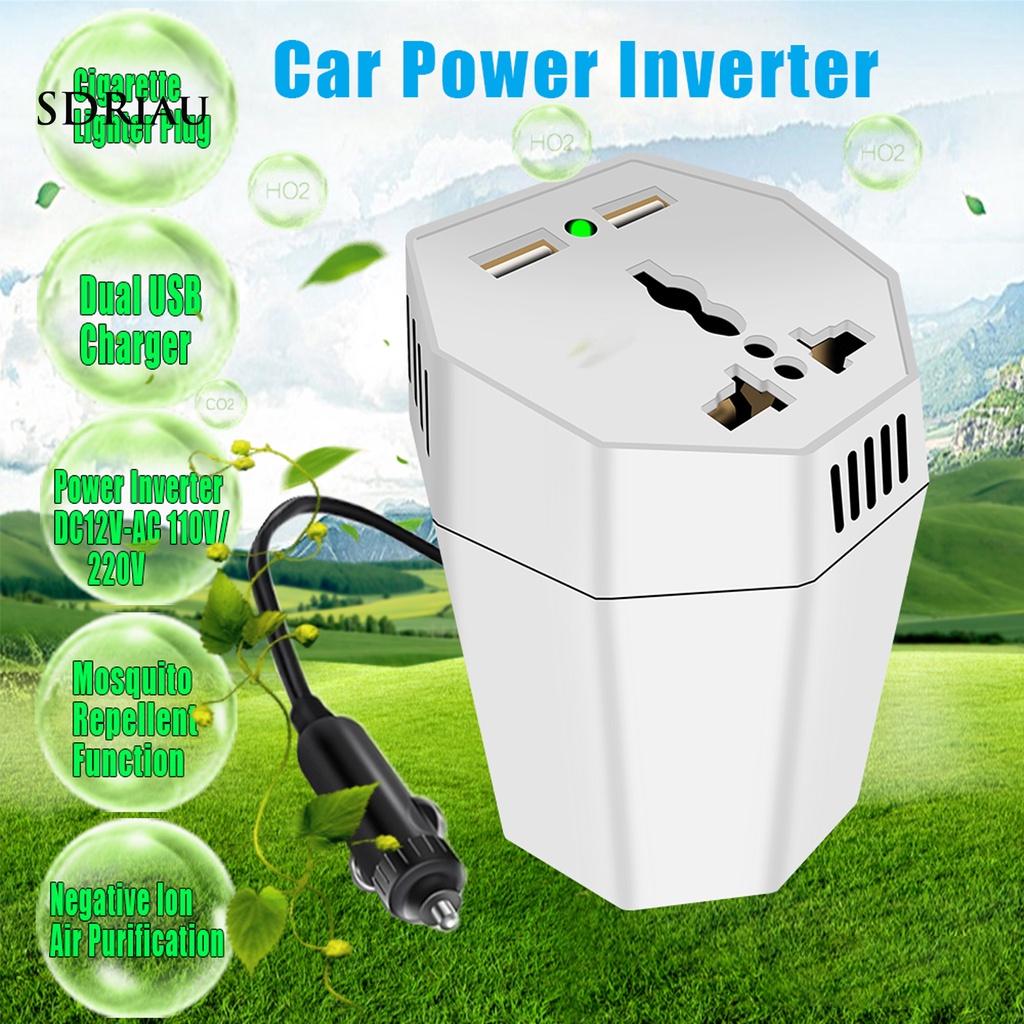*QCDZ* Power Inverter Dual USB Port Mosquito Repellent ABS Car Cup Inverter Adapter for 12V Cars