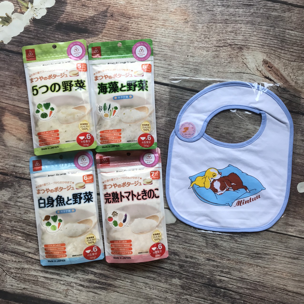 Cháo Gạo Ăn Dặm Matsuya - 60gram  - Tặng 1 yếm ăn dặm cho bé - Cháo 7 Cà chua chín và nấm