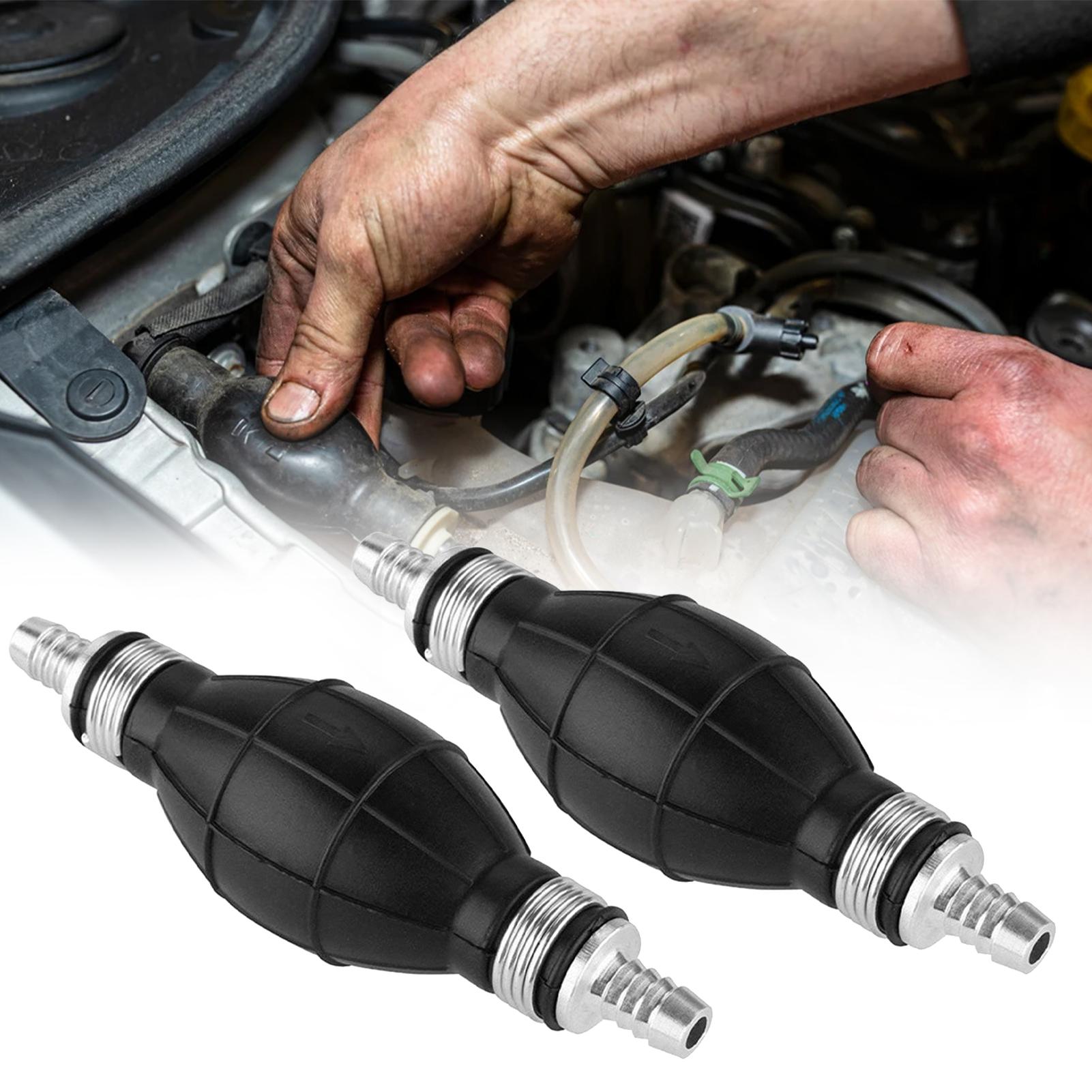 Fuel Transfer Siphon Pump Kit Rubber Oil Extractor&PVC Hose&Hose Retainer Clip&Shut-Off Clip&Brass Weight/Extender