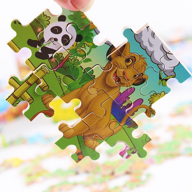 Đồ chơi tranh ghép hình 60 mảnh hộp sắt cho bé gỗ Puzzle cao cấp