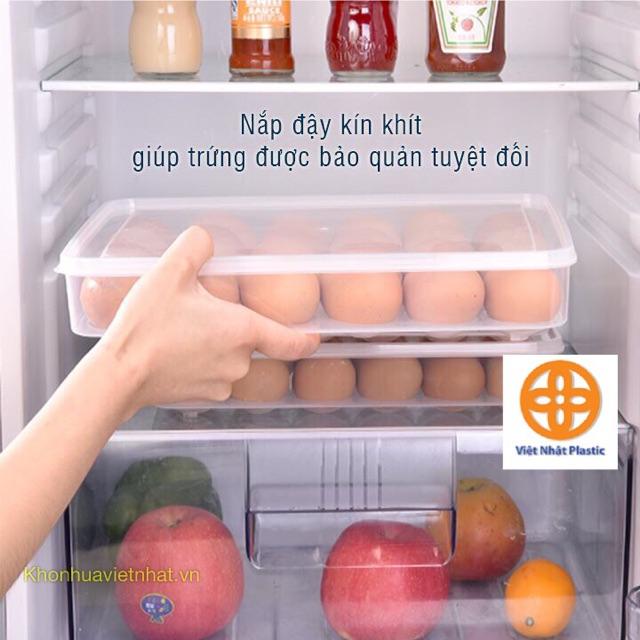 Hộp đựng trứng 24 quả có nắp đậy nhựa Việt Nhật , khay bảo quản trứng không bị vỡ chắc chắn
