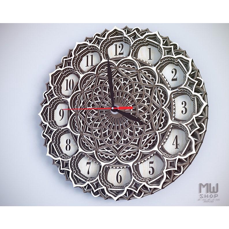Đồng hồ trang trí kiểu mandala mẫu 10