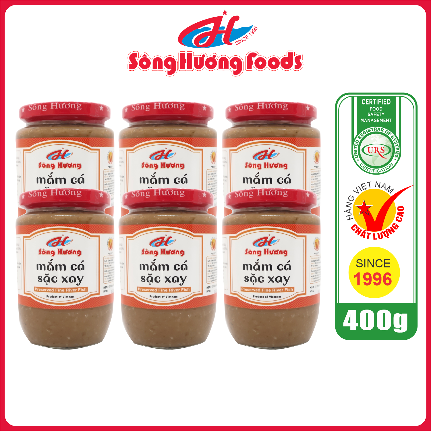 6 Hũ Mắm Cá Sặc Xay Sông Hương Foods Hũ 400g