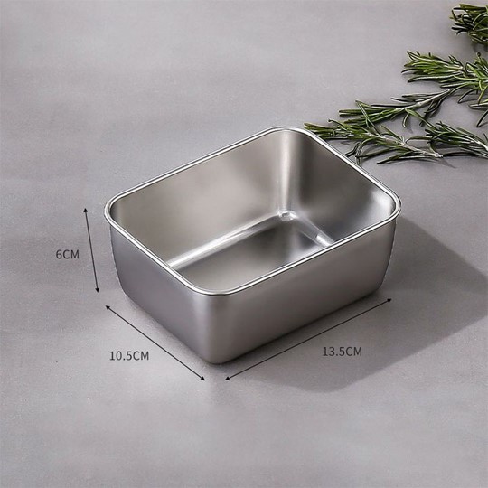 Hộp Đựng Thực Phẩm Tủ Lạnh Inox 304 Có Nắp Đậy Đa Năng Tiện Lợi 13.5*10.5*5.8cm