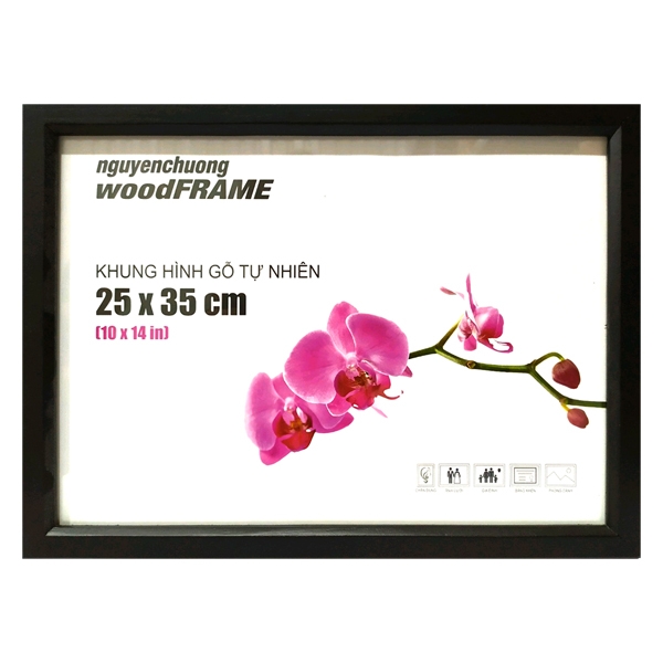 Khung Hình Gỗ Tự Nhiên 25 x 35 cm - Khung Đen