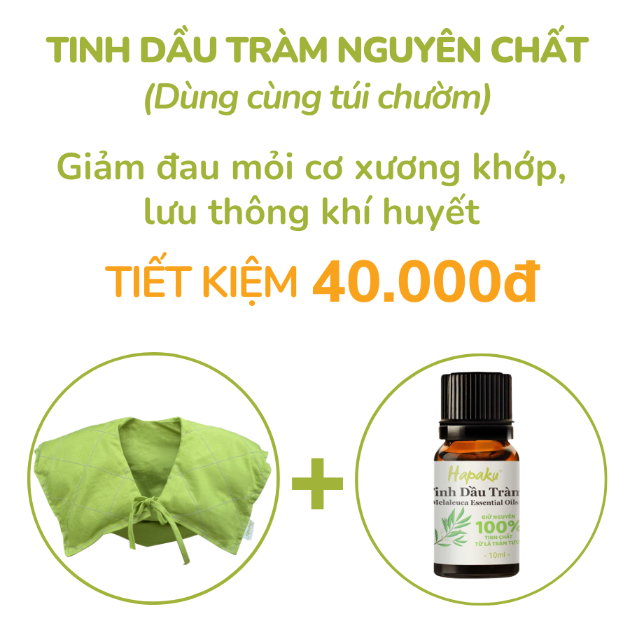 Túi Chườm Nóng Thảo Dược Giảm Đau Vai Gáy Dùng Lò Vi Sóng - Hapaku - Vai Tinh Dầu Tràm