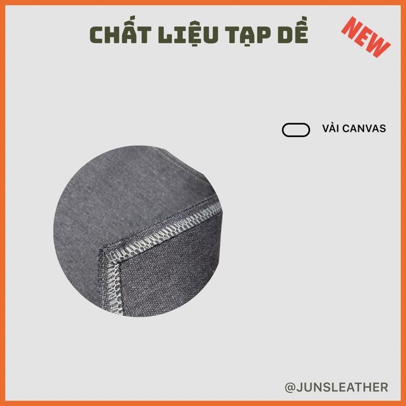 Tạp dề pha chế vải canvas dây da của Junsleather phối da bò cao cấp dành cho Barista/Bartender quán cà phê