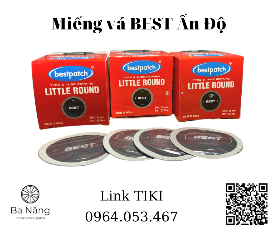 Miếng vá săm, lốp máy, ôtô hình tròn - Kích thước 53mm