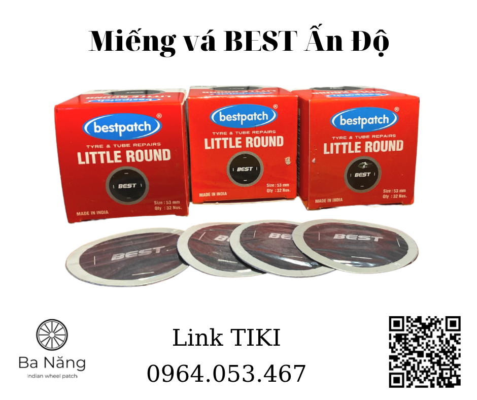 Miếng vá săm, lốp (ruột xe) máy, ôtô hình tròn - Kích thước 53mm