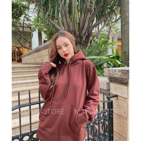 Áo khoác Hoodie Basic Nữ MAYLAN STORE nhiều màu - ulzzang form rộng hàn quốc - vải nỉ lót bông