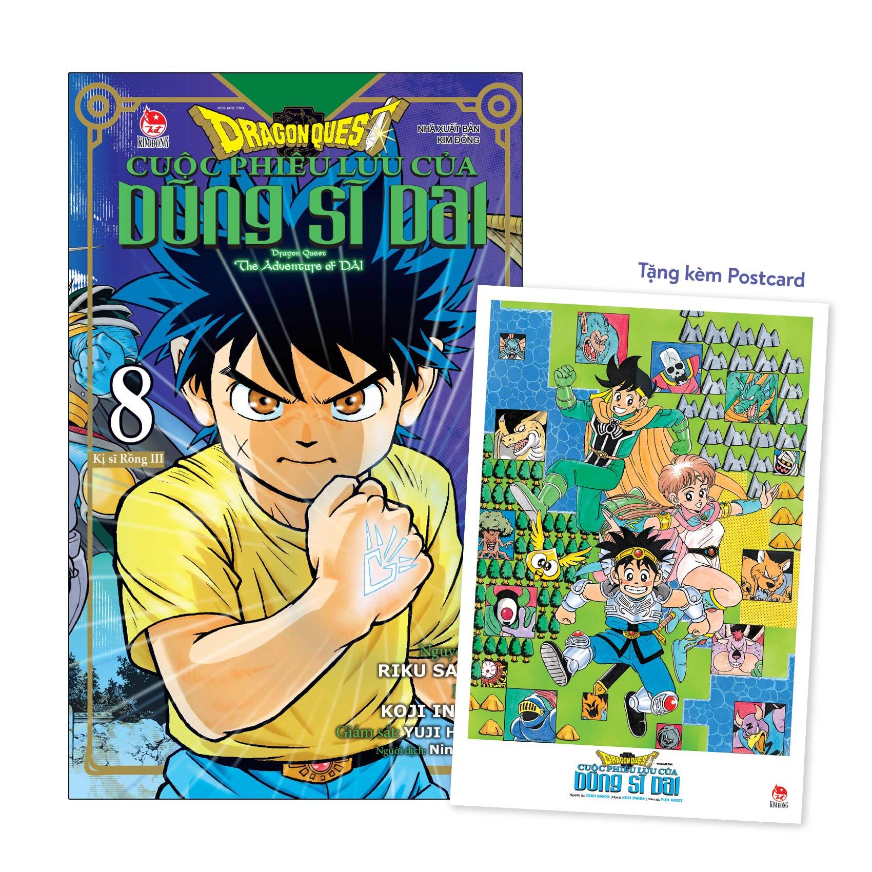 Sách - Dragon Quest - Cuộc Phiêu Lưu Của Dũng Sĩ Dai - Tập 8 - Kị Sĩ Rồng III - Tặng Kèm Postcard
