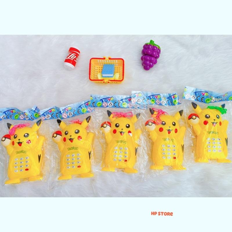 Điện Thoại Pikachu Vàng Chanh + Tặng Pin, Dây Đeo, Có Các Nhạc Vui Nhộn Cầm Tay Đồ Chơi Bé Trai, Gái