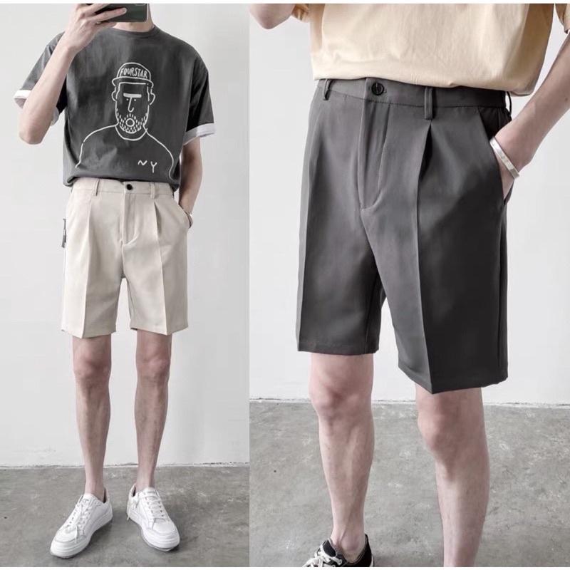 Quần Short Tây BAZI vải kaki màu ĐEN/BE/TRẮNG Nam nữ unisex Quần ngố baggy kaki