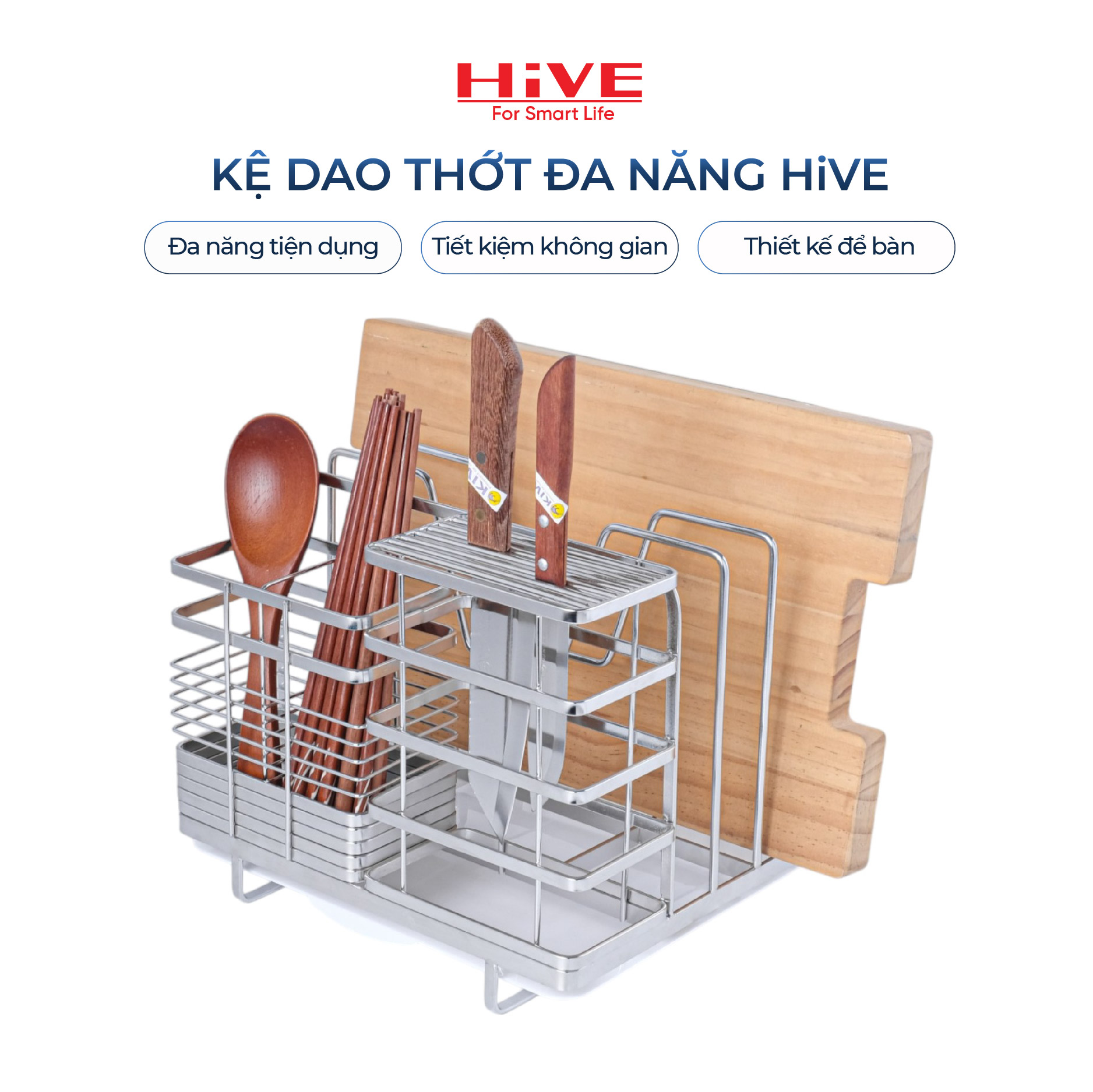 Kệ Đựng Đũa Muỗng Dao Thớt Đa Năng HiVE (NEW COLLECTION)
