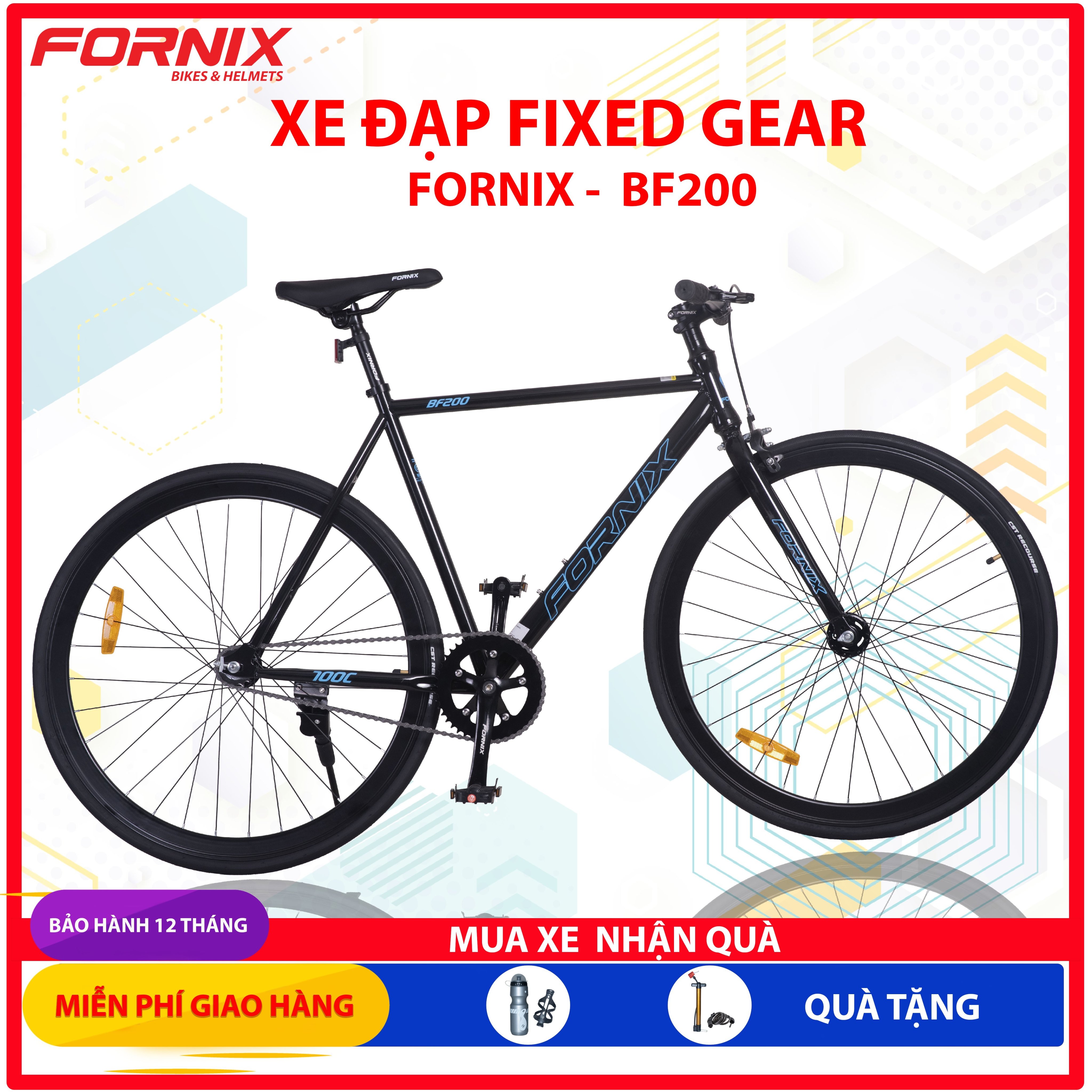 [TRẢ GÓP 0%]  XE ĐẠP FIXED GEAR BF200 - FORNIX - BẢO HÀNH 12 THÁNG