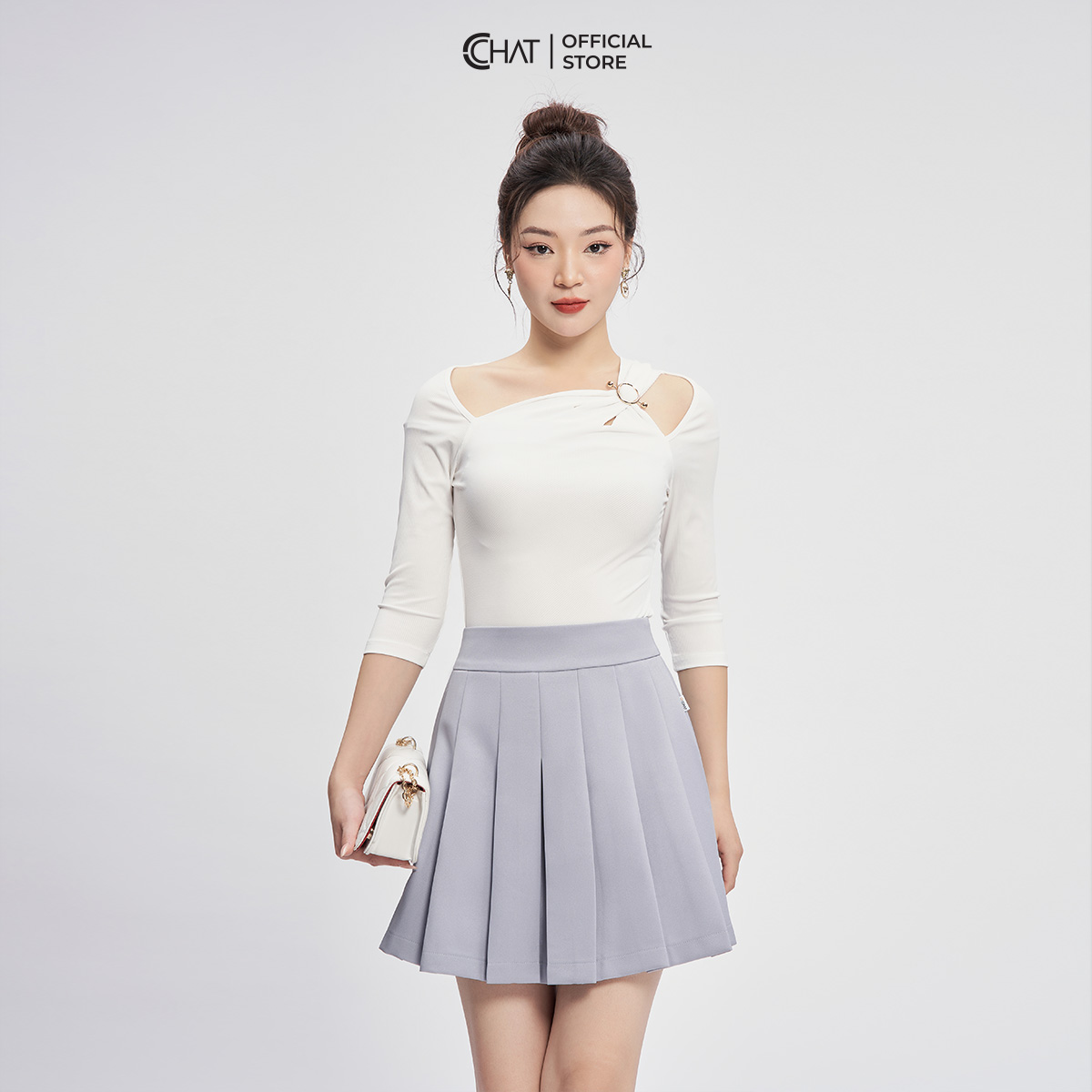 Chân Váy Dáng Ngắn Kiểu Mini Ly Súp Giữa Chất Tuytsi Cao Cấp 93CNS2001YT