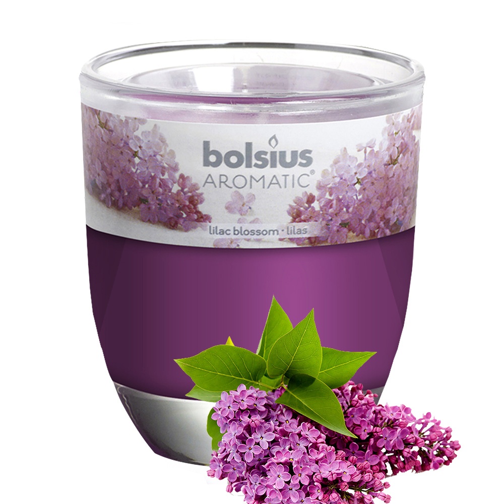 Ly nến thơm tinh dầu Bolsius Lilac Blossom 105g QT024337- hoa tử đinh hương