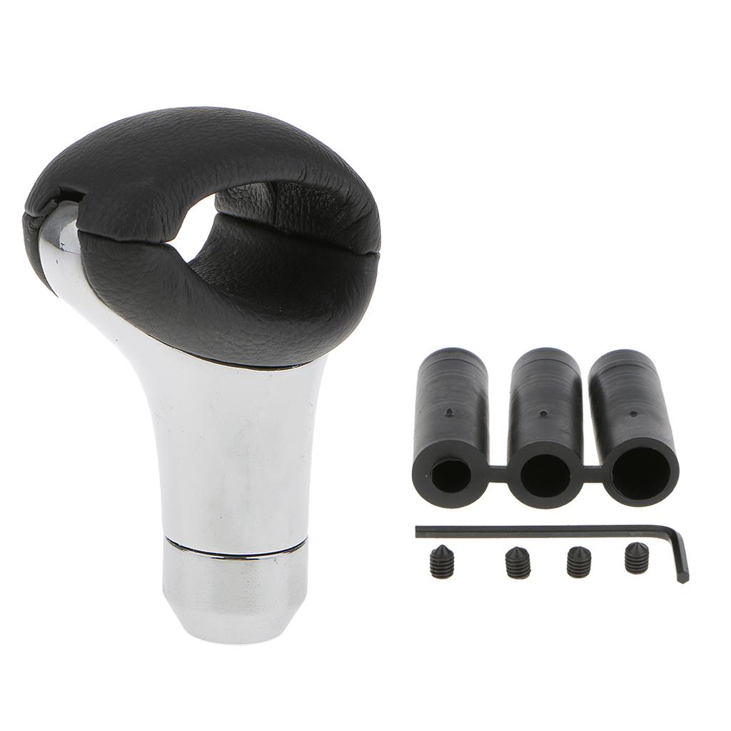 Leather Gear Manual Car Transmission Gear Stick Shift Knob Shifter Lever