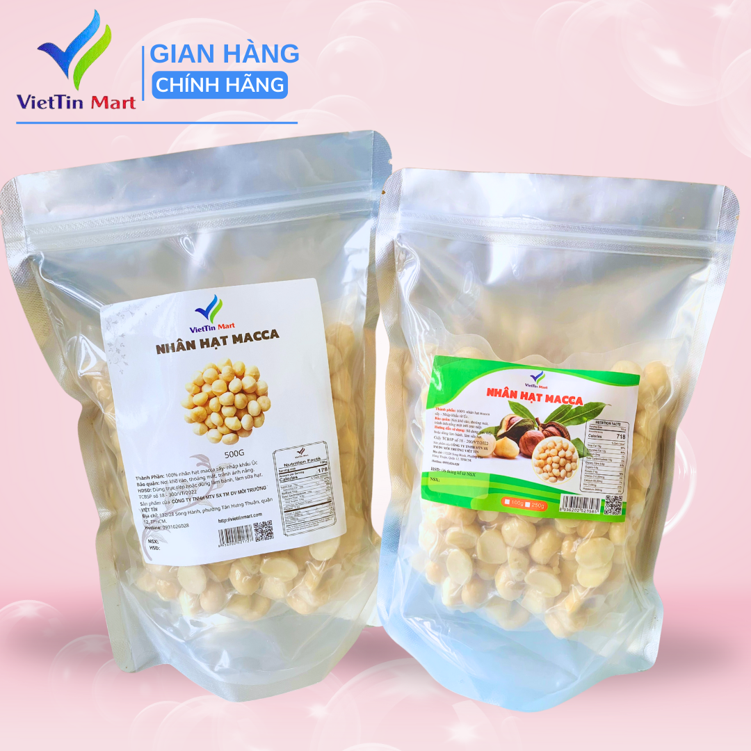 Nhân Hạt Macca Vỡ Đôi Zip Hút Chân Không VietTin Mart