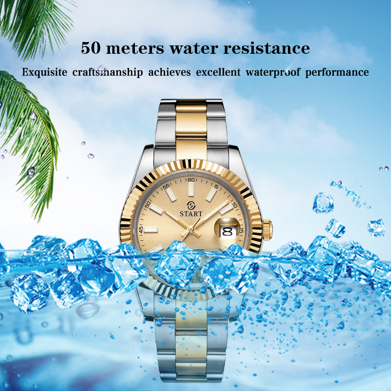 【START】Đồng hồ nam đồng hồ cơ tự động chống nước dạ quang chức năng ngày đồng hồ kim loại chất lượng Thụy Sĩ