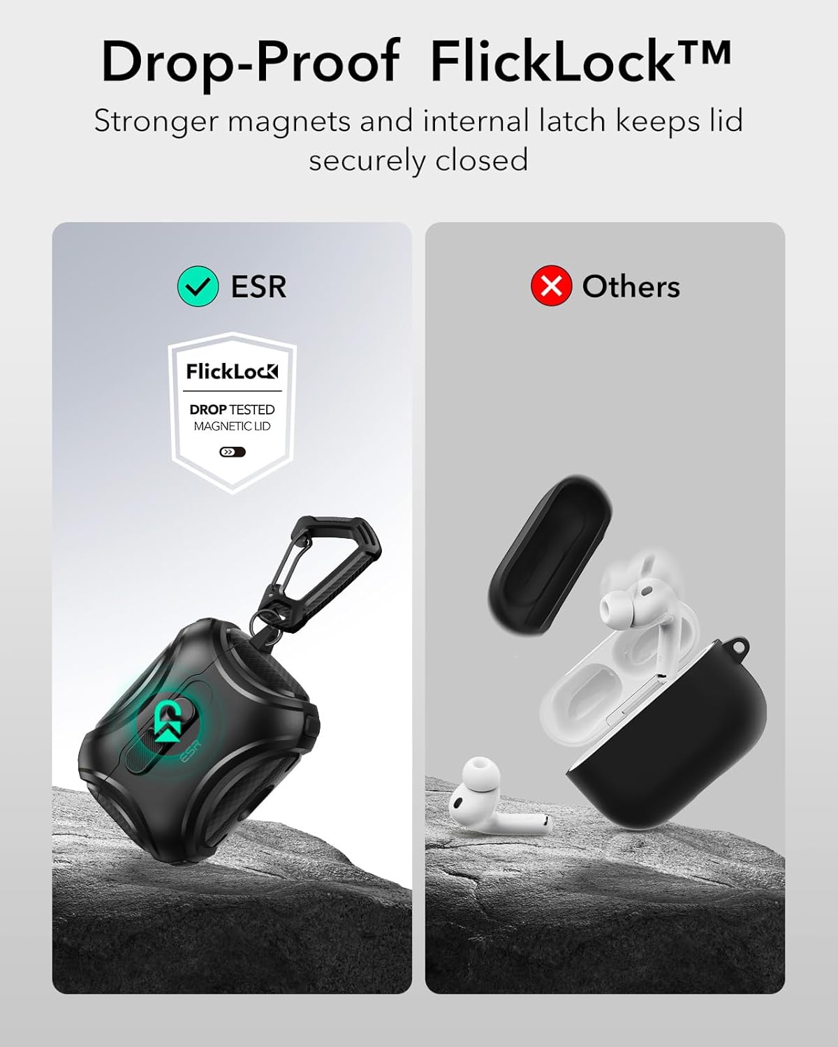 Bao Case cho Airpods Pro 3 (2025) ESR Cyber FlickLock Magnetic Case - Hàng chính hãng