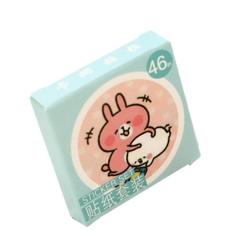 Sticker hộp 46 miếng dán - Thỏ Tinh Nghịch - Hộp nhãn dán trang trí sổ tay bullet journal - M015