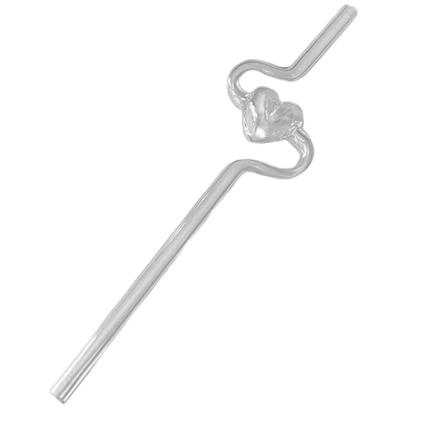 2xReusable Glass Drinking Straw Long Girls Gift for juice coffee Iced Tea