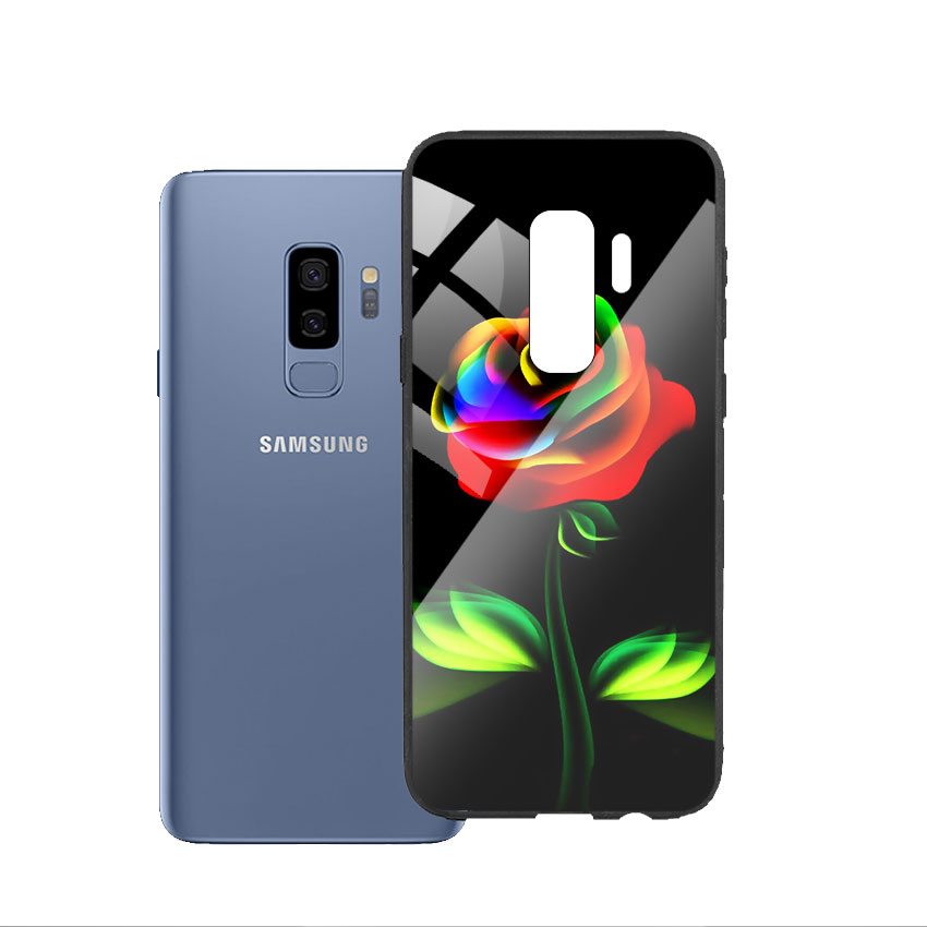 Ốp Lưng Kính Cường Lực cho điện thoại Samsung Galaxy S9 Plus - Rose 11