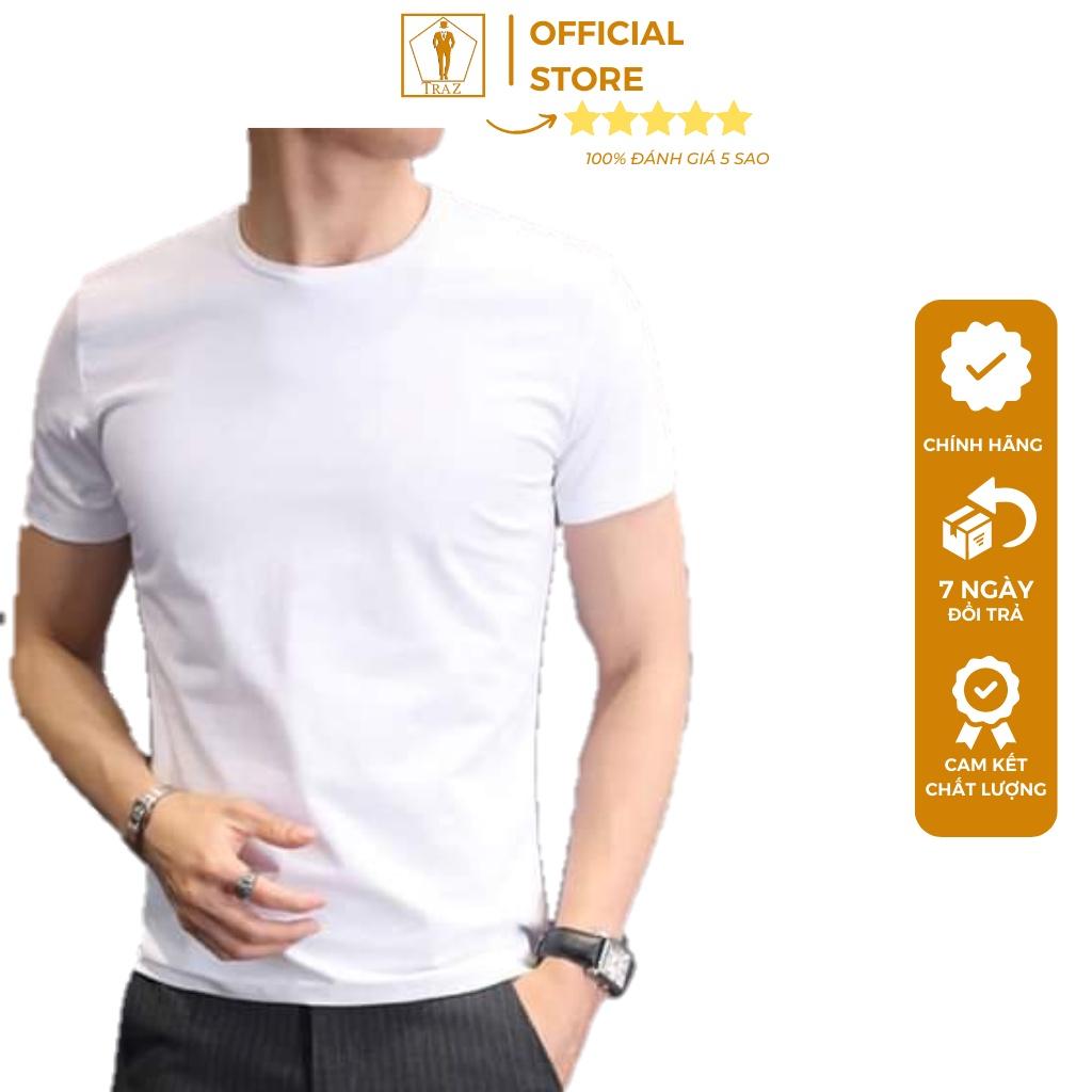 Áo thun Phông Trắng Trơn Lót Nam TRAZ Đẹp Cổ Tròn Dáng Phom Rộng Cộc Tay Lỡ Unisex