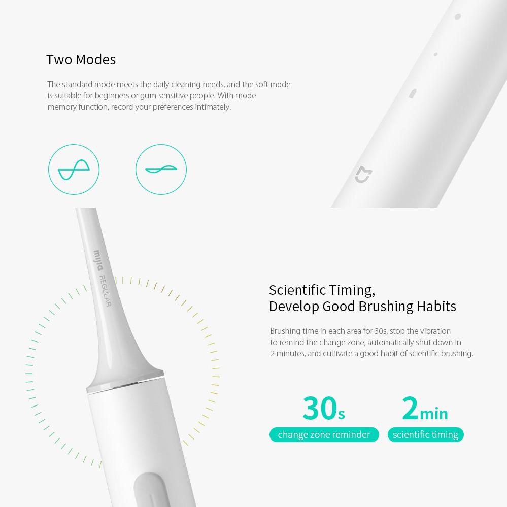 Bàn chải đánh răng Xiaomi Mijia T300 không dây sạc USB sử dụng sóng siêu âm chống nước tiện dụng-Hàng chính hãng