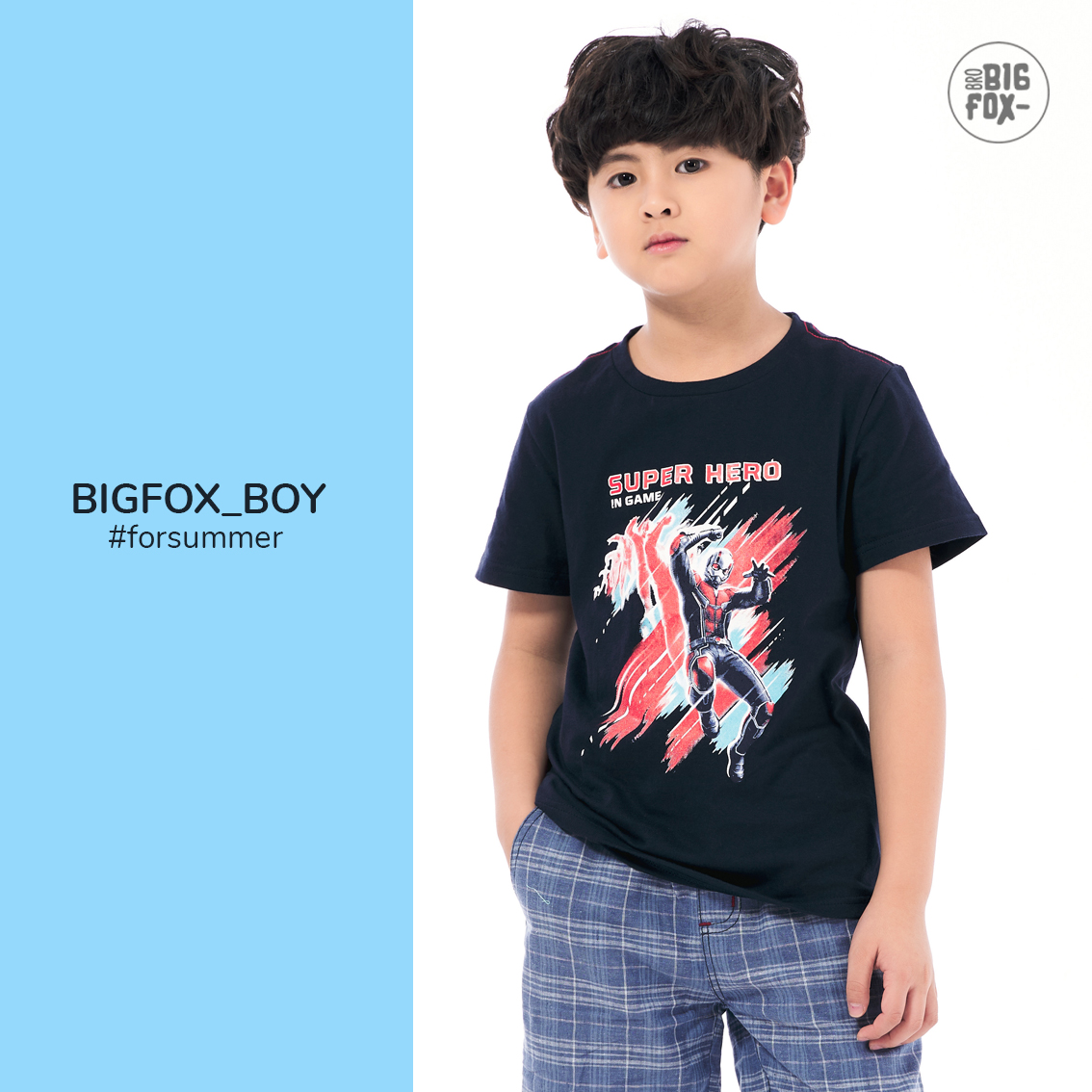 Áo thun bé trai BIGFOX - MISS MEOW size đại, áo cho bé chất cotton phong cách Âu Mỹ in  Siêu Anh Hùng 11 – 37 kg QATE