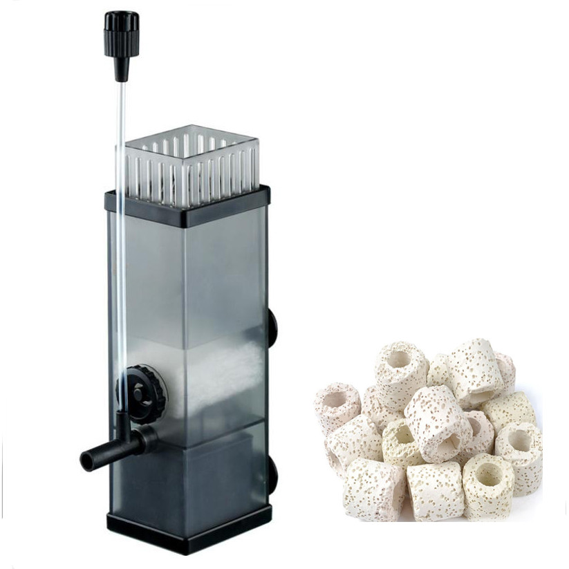 Lọc váng mặt nước cho bể cá JY-03 tặng kèm 20 viên sứ lọc